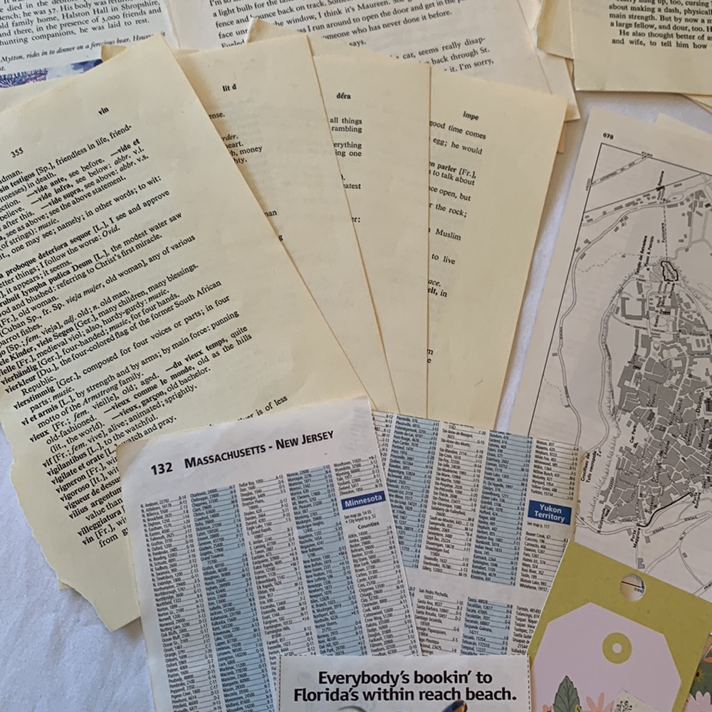 Over 50 vintage book pages for junk journaling and paper crafting. Variety! - Picture 9 of 11